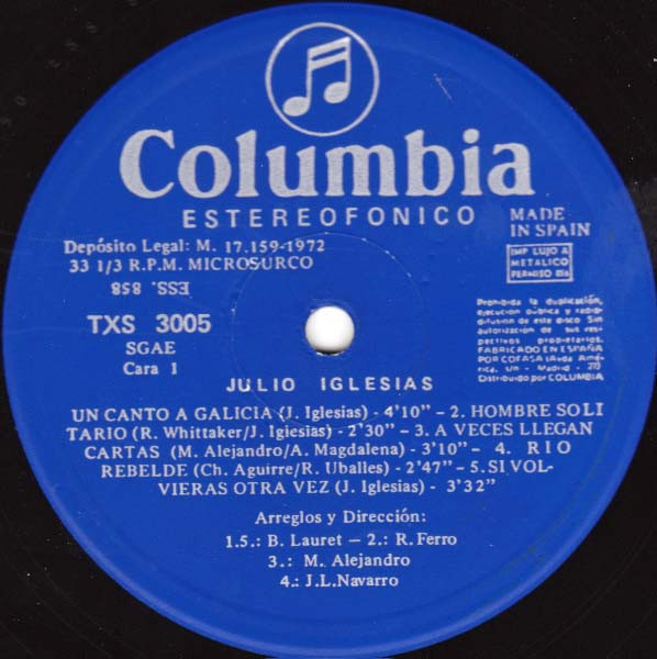 Julio Iglesias - Por Una Mujer | Columbia (TXS 3005) - 4