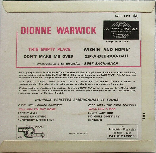 Dionne Warwick - This Empty Place | Columbia (ESRF 1440) - 2