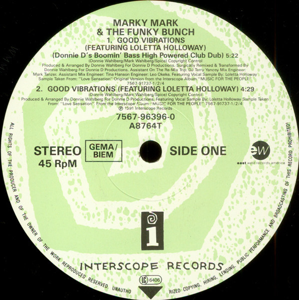 Marky Mark And The Funky Bunch Featuring Loleatta Holloway - Good Vibrations | Interscope Records (7567-96396-0 LB) - 3 Marky Mark And The Funky Bunch Featuring Loleatta Holloway - Good Vibrations | Interscope Records (7567-96396-0 LB) - 3