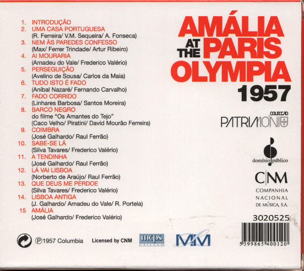 Amália Rodrigues - At The Paris Olympia | Companhia Nacional De Música (6540012) - 2 Amália Rodrigues - At The Paris Olympia | Companhia Nacional De Música (6540012) - 2