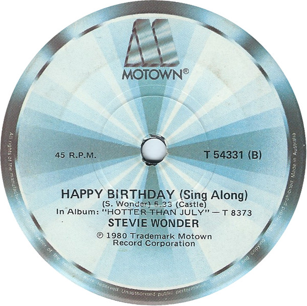 Stevie Wonder - Happy Birthday | Motown (T 54331) - 2