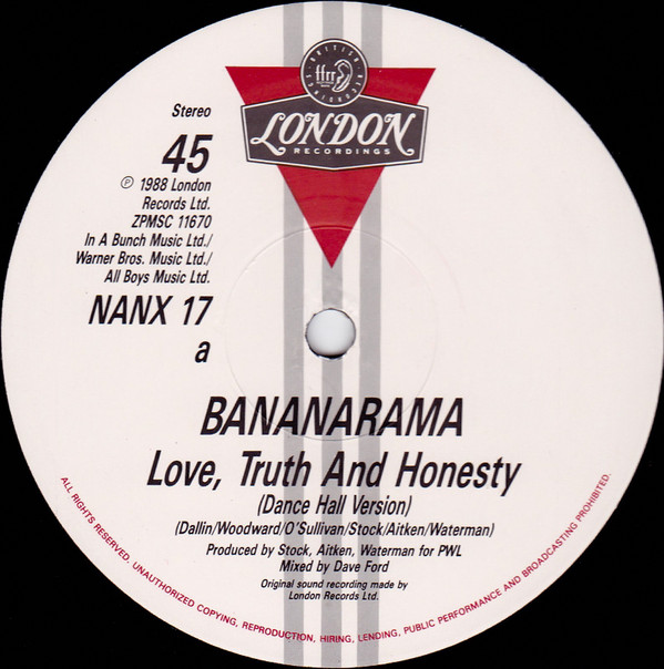 Bananarama - Love, Truth & Honesty | London Records (NANX 17) - 2 Bananarama - Love, Truth & Honesty | London Records (NANX 17) - 2
