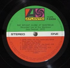 Ray Bryant - Alone At Montreux | Atlantic (P-8309A)