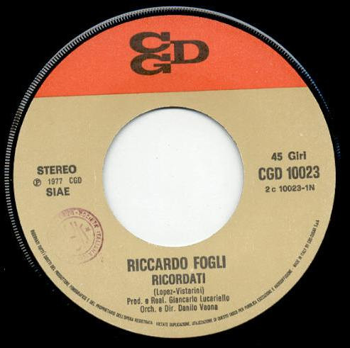 Riccardo Fogli - Ricordati | CGD (CGD 10023) - 3