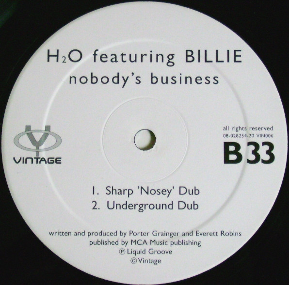 H2O Featuring Billie - Nobody's Business | Vintage (VIN006) - 2 H2O Featuring Billie - Nobody's Business | Vintage (VIN006) - 2