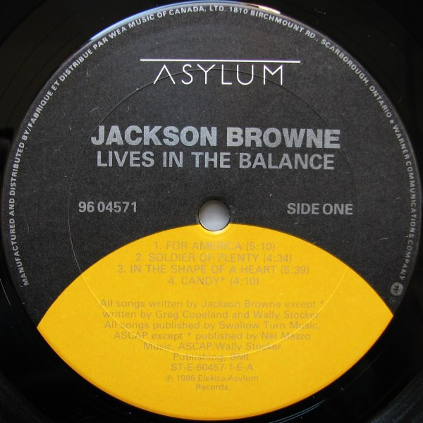 Jackson Browne - Lives In The Balance | Asylum Records (96 04571) - 3