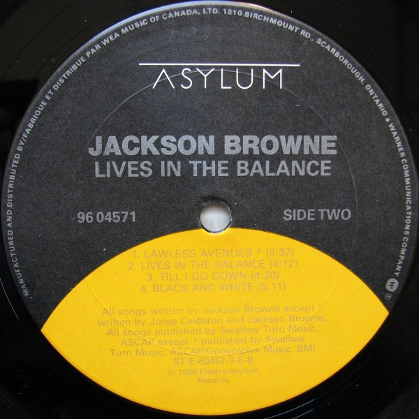 Jackson Browne - Lives In The Balance | Asylum Records (96 04571) - 4