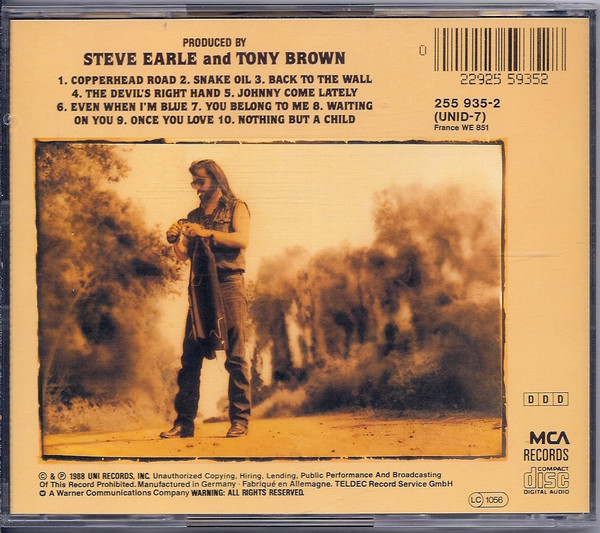 Steve Earle - Copperhead Road | MCA Records (255935-2) - 2