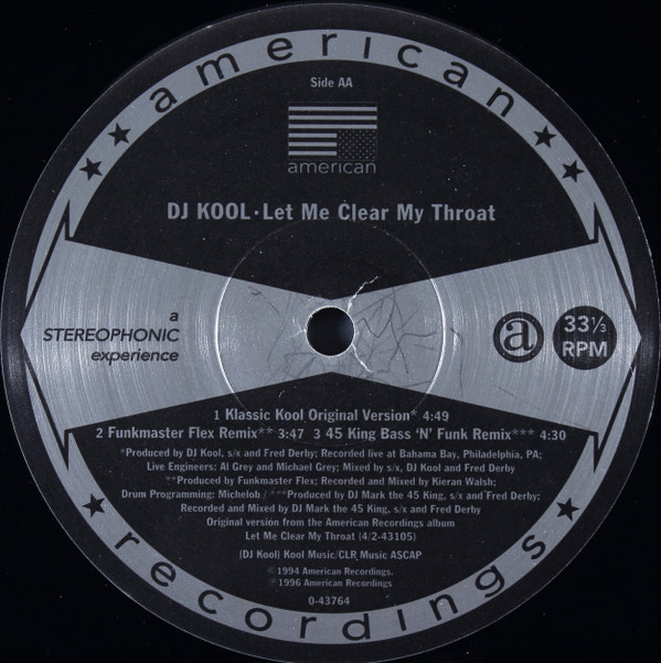 DJ Kool - Let Me Clear My Throat | American Recordings (0-43764) - 3