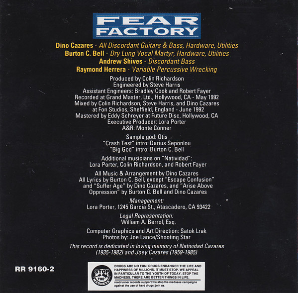 Fear Factory - Soul Of A New Machine | Roadrunner Records (RR 9160-2) - 4