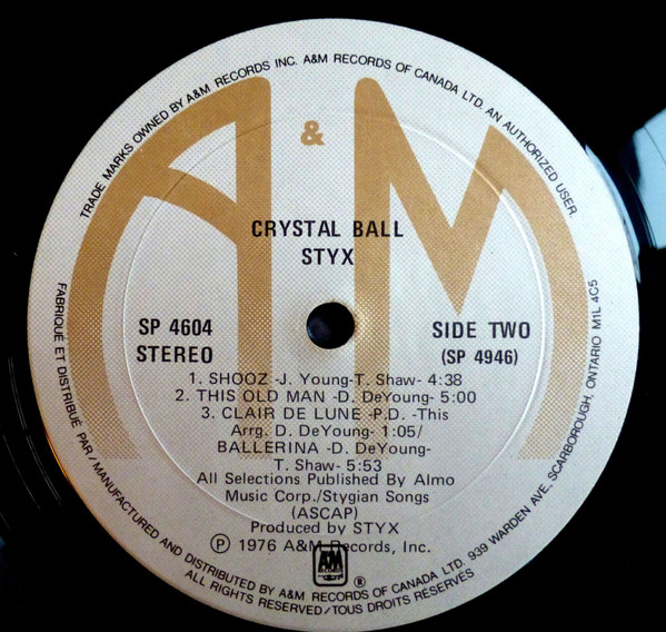 Styx - Crystal Ball [Vinyl] | A&M Records (SP-4604) - 4