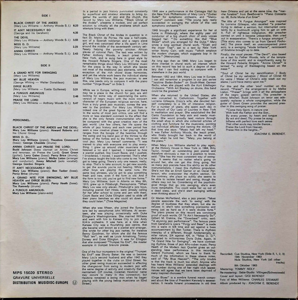 Mary Lou Williams - Black Christ Of The Andes | MPS Records (15020) - 4 Mary Lou Williams - Black Christ Of The Andes | MPS Records (15020) - 4
