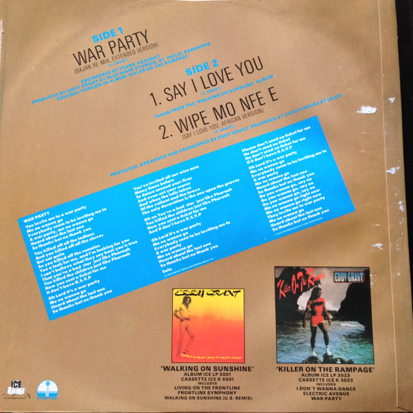 Eddy Grant - War Party | Ice (ICE T 58) - 2