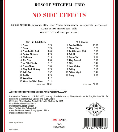 Roscoe Mitchell Trio - No Side Effects | Rogueart (ROG-0006) - 2 Roscoe Mitchell Trio - No Side Effects | Rogueart (ROG-0006) - 2