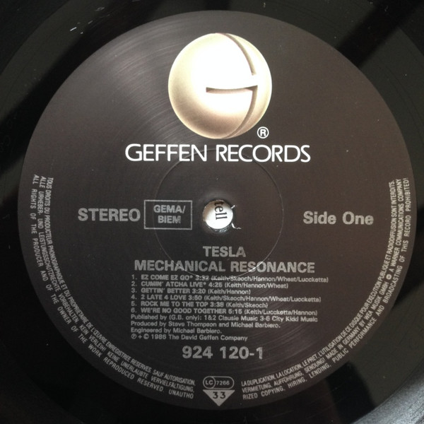 Tesla - Mechanical Resonance | Geffen Records (924 120-1) - 4