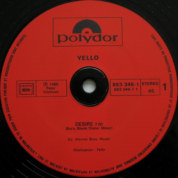 Yello - Desire | Polydor (883 346-1) - 3