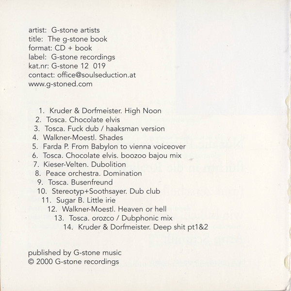 Various - The G-Stone Book | G-Stone Recordings (G-stone CD 019) - 4 Various - The G-Stone Book | G-Stone Recordings (G-stone CD 019) - 4