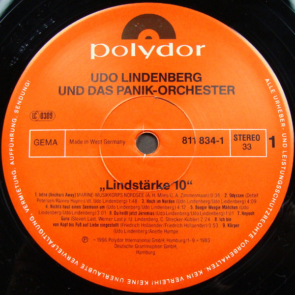 Udo Lindenberg Und Das Panikorchester - Lindstärke 10 | Polydor (811 834-1) - 4