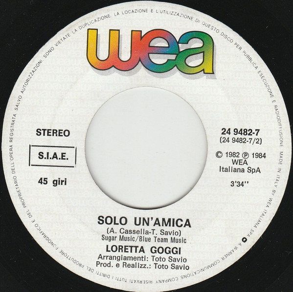 Loretta Goggi - Un Amore Grande | WEA (24 9482-7) - 4