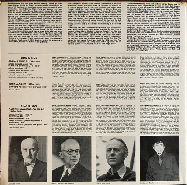 Gunilla von Bahr , Diego Blanco , Mauro Giuliani / Jacques Ibert / Mario Castelnuovo-Tedesco / Erland Von Koch / Einojuhani Rautavaara - Giuliani, Ibert, Castelnuovo-Tedesco, Von Koch, Rautavaara | BIS (LP-30) - 2