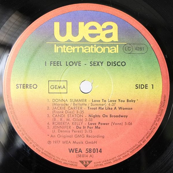 Various - I Feel Love - Sexy Disco | WEA International (WEA 58 014) - 3