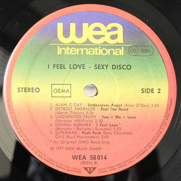 Various - I Feel Love - Sexy Disco | WEA International (WEA 58 014) - 4