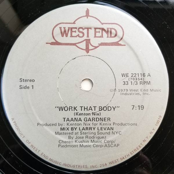 Taana Gardner - Work That Body | West End Records (WE 22116) - main Taana Gardner - Work That Body | West End Records (WE 22116) - main