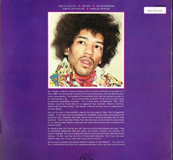 Jimi Hendrix - High, Live'n Dirty | AFE (AFEMP 1031) - 2