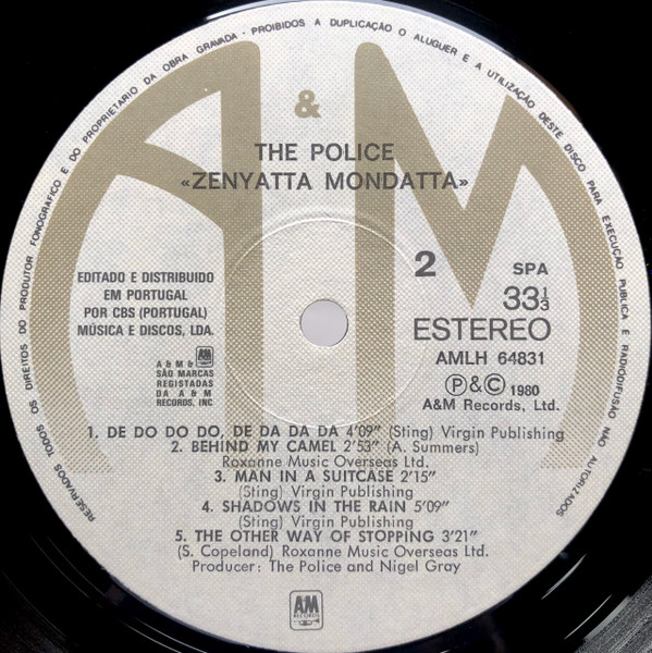 The Police - Zenyatta Mondatta | A&M Records (AMLH 64831) - 4