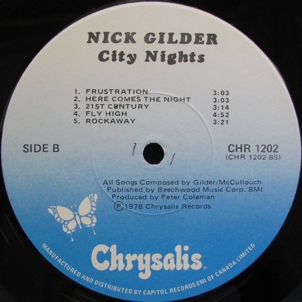 Nick Gilder - City Nights | Chrysalis (CHR 1202) - 4 Nick Gilder - City Nights | Chrysalis (CHR 1202) - 4