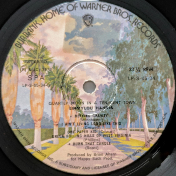 Emmylou Harris - Quarter Moon In A Ten Cent Town | Warner Bros. Records (LP-S-65-34) - main