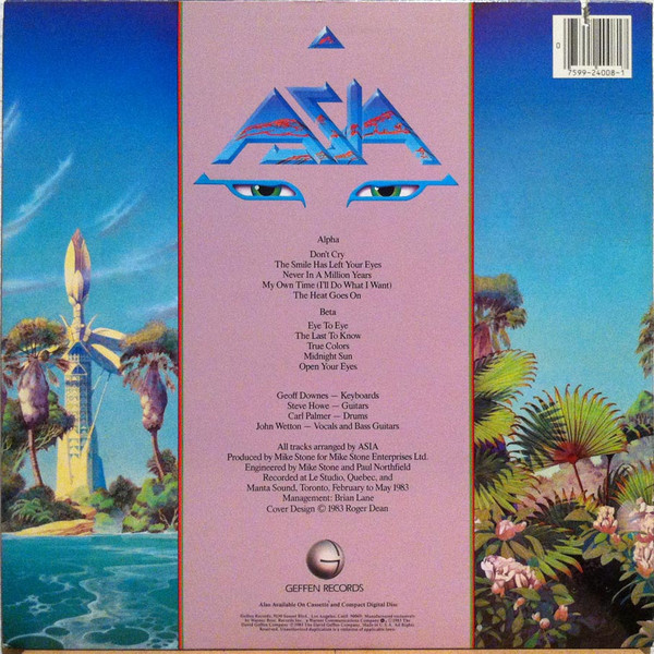 Asia - Alpha | Geffen Records (GHS 4008) - 2