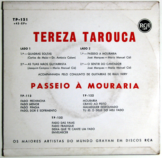 Tereza Tarouca - Passeio À Mouraria | RCA Victor (TP-151) - 2