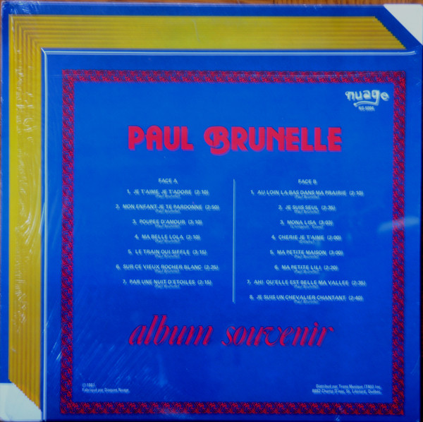 Paul Brunelle - Album Souvenir - 15 Succès | Nuage (NG-5004) - 2 Paul Brunelle - Album Souvenir - 15 Succès | Nuage (NG-5004) - 2