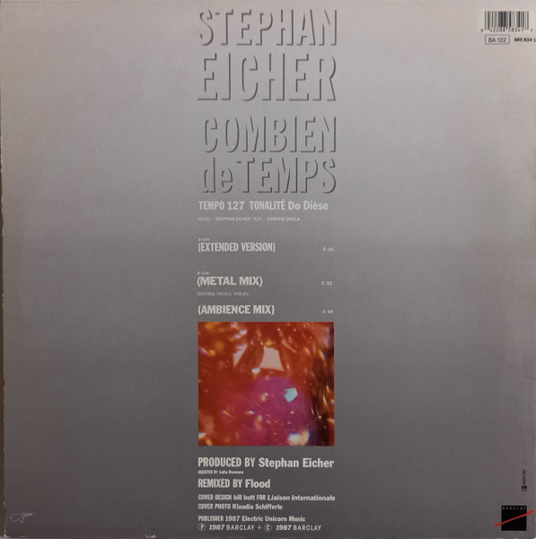 Stephan Eicher - Combien De Temps | Barclay (885 834-1) - 2 Stephan Eicher - Combien De Temps | Barclay (885 834-1) - 2