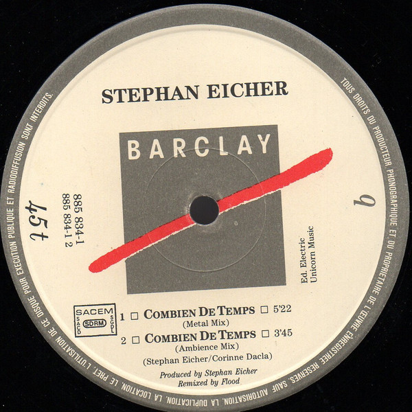 Stephan Eicher - Combien De Temps | Barclay (885 834-1) - 4 Stephan Eicher - Combien De Temps | Barclay (885 834-1) - 4