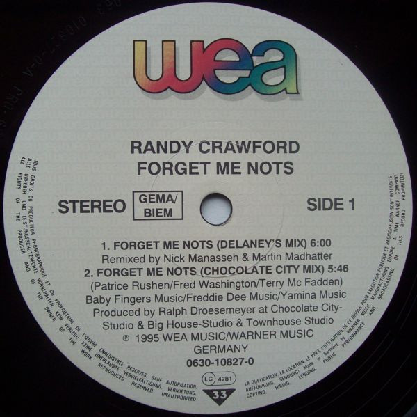 Randy Crawford - Forget Me Nots (Groove Attack Mixes) | WEA (0630 10827-0) - 3