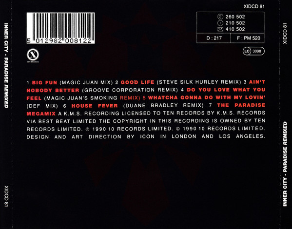 Inner City - Paradise Remixed | 10 Records (XIDCD 81) - 2 Inner City - Paradise Remixed | 10 Records (XIDCD 81) - 2
