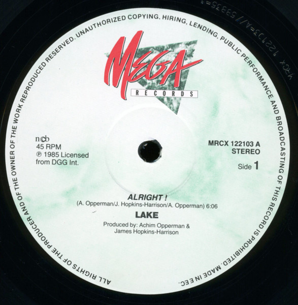 Lake - Alright! | Mega Records (MRCX 122103) - 3 Lake - Alright! | Mega Records (MRCX 122103) - 3
