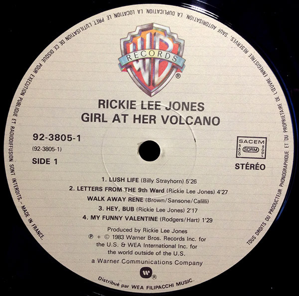 Rickie Lee Jones - Girl At Her Volcano | Warner Bros. Records (92-3805-1) - 2