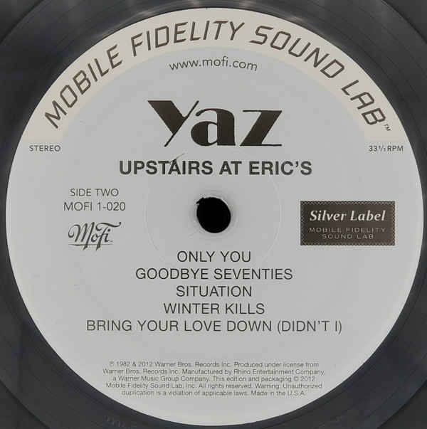 Yazoo - Upstairs At Eric's | Mobile Fidelity Sound Lab (MOFI 1-020) - 2