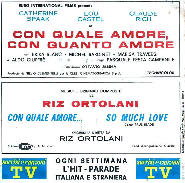 Riz Ortolani - Con Quale Amore, Con Quanto Amore (Colonna Sonora Originale) | CAM (AMP 76) - 4 Riz Ortolani - Con Quale Amore, Con Quanto Amore (Colonna Sonora Originale) | CAM (AMP 76) - 4