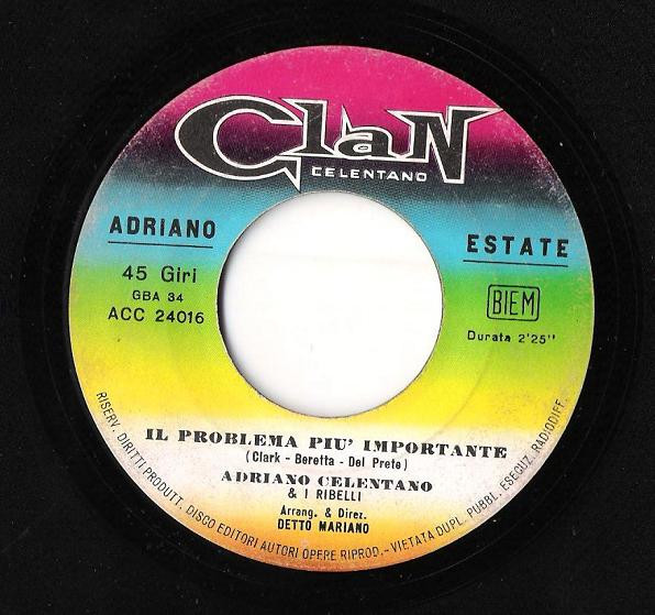 Adriano Celentano - Il Problema Più Importante / È Inutile Davvero | Clan Celentano (ACC 24016) - 3