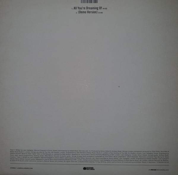 Liam Gallagher - All You're Dreaming Of... | Warner Records (0190295148140) - 2 Liam Gallagher - All You're Dreaming Of... | Warner Records (0190295148140) - 2