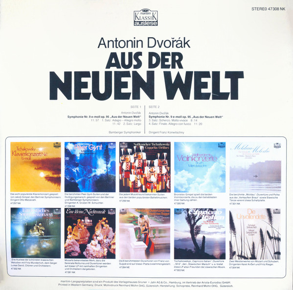 Antonín Dvořák - Bamberger Symphoniker / Leitung: Franz Konwitschny - Aus Der Neuen Welt | Maritim (47 308 NK) - 2