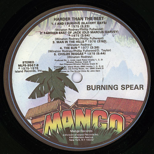 Burning Spear - Harder Than The Best | Mango (MLPS 9567) - 4