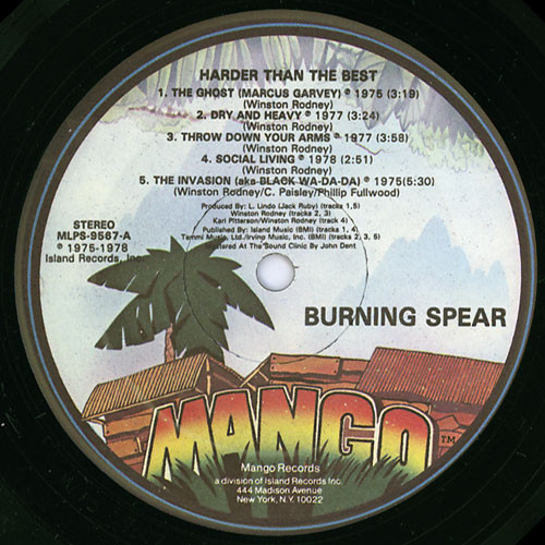 Burning Spear - Harder Than The Best | Mango (MLPS 9567) - 3