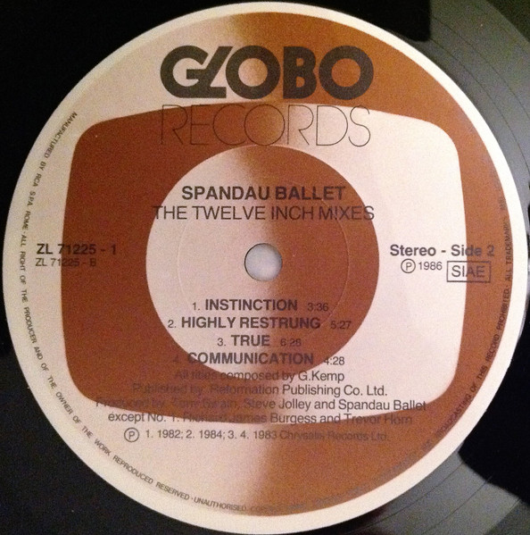 Spandau Ballet - The Twelve Inch Mixes | Globo Records (ZL 71225 (2)) - 4