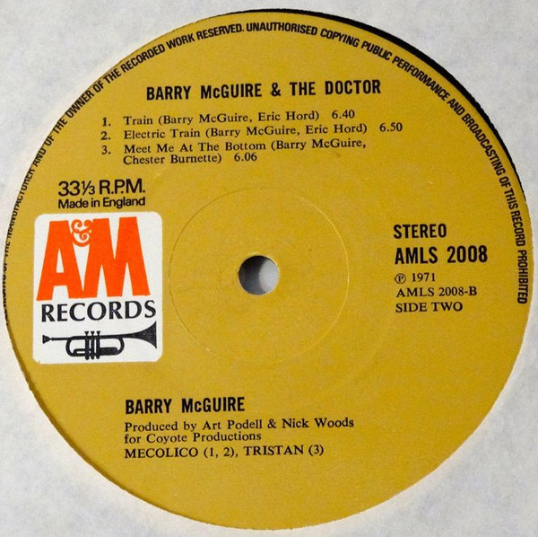 Barry McGuire & Eric Hord - Barry McGuire & The Doctor | A&M Records (AMLS 2008) - 4 Barry McGuire & Eric Hord - Barry McGuire & The Doctor | A&M Records (AMLS 2008) - 4