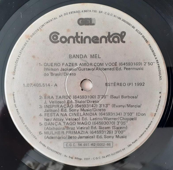 Banda Mel - Banda Mel | Continental (LP.1.07.405.514) - 3 Banda Mel - Banda Mel | Continental (LP.1.07.405.514) - 3
